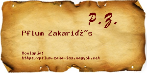 Pflum Zakariás névjegykártya